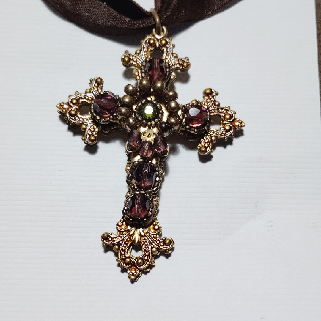 Karen Landon Signed Choker Cross Necklace 25$